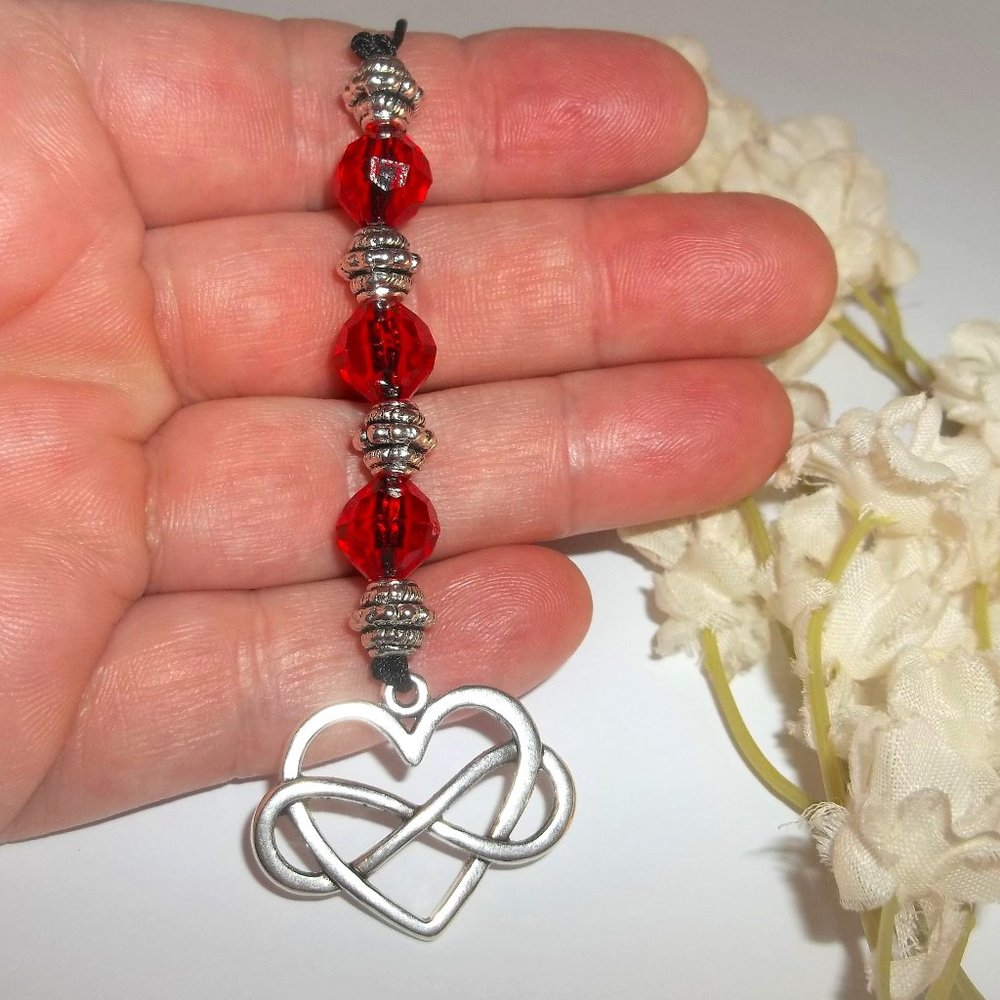 Bookmark Bookmarker Heart Infinity Symbol Red Reading Gift Valentine Day 8368